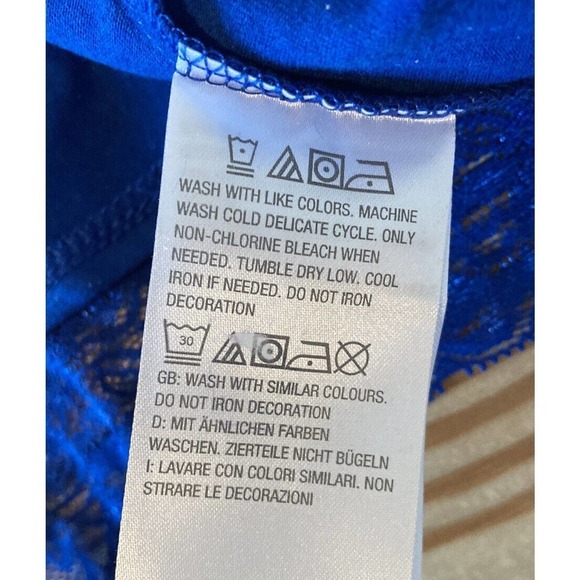 NEW D&Co Lace Hem Jersey Boatneck Tunic Size XL Women’s Blue - Picture 4 of 8